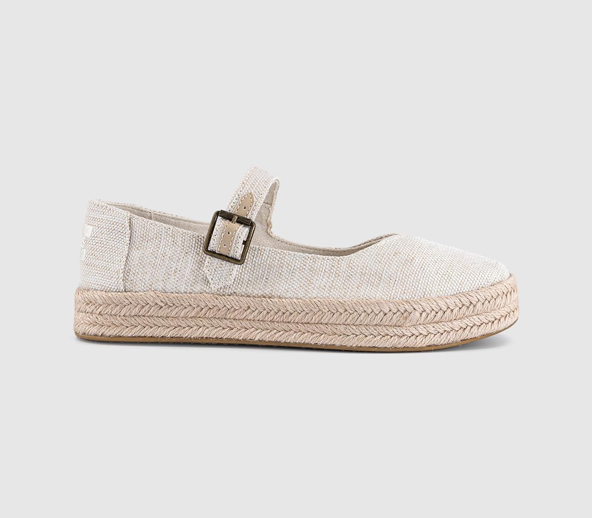 Toms Carolina Mary Janes Yarn Dye Natural in Women's Size 8, Office Shoes
