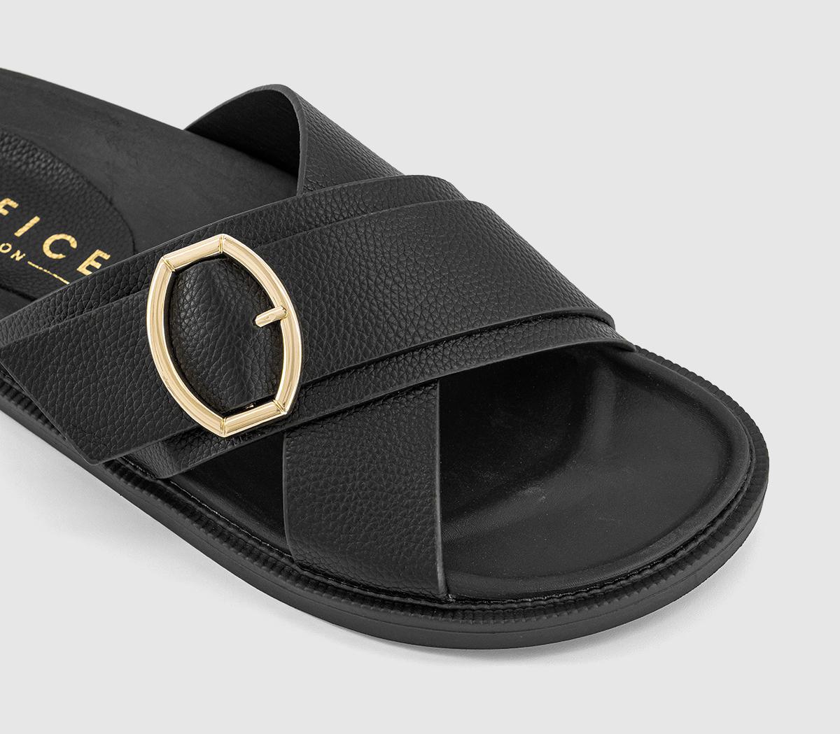 OFFICESerenade Cross Over Buckle Footbed Sandals OFFICESerenade Cross Over Buckle Footbed SandalsBlack