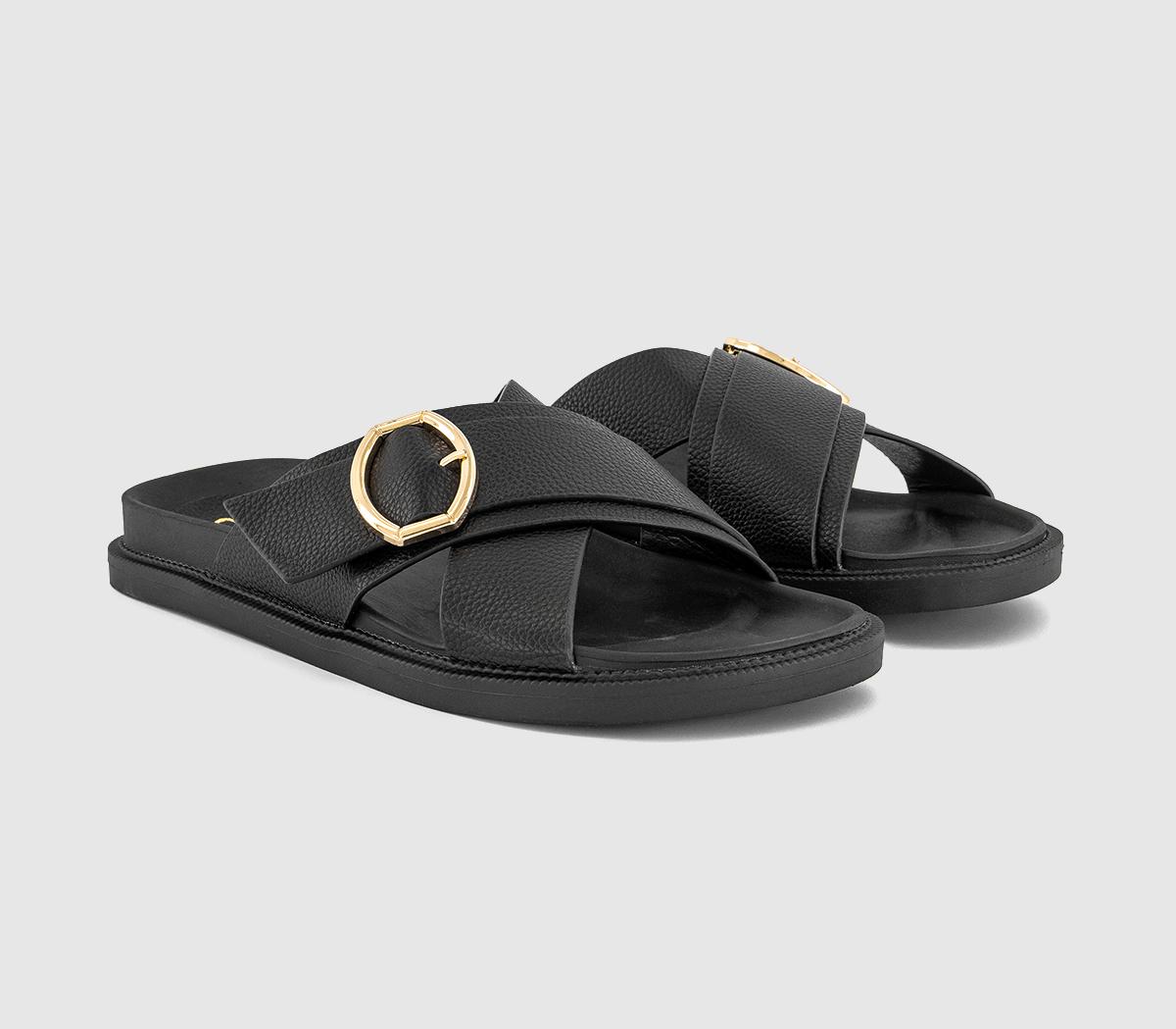 OFFICESerenade Cross Over Buckle Footbed Sandals OFFICESerenade Cross Over Buckle Footbed SandalsBlack