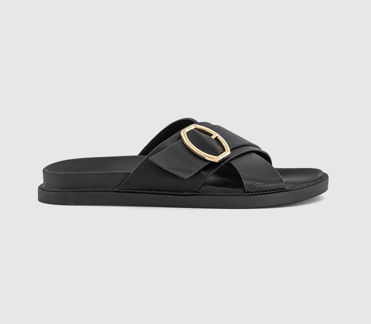 OFFICESerenade Cross Over Buckle Footbed Sandals OFFICESerenade Cross Over Buckle Footbed SandalsBlack