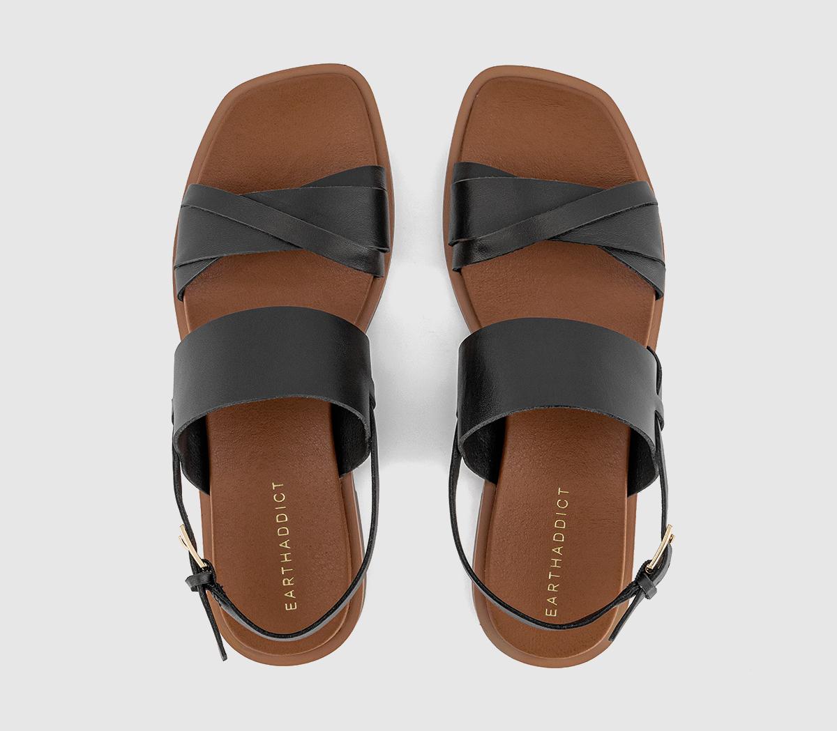 EARTHADDICTBlossom Two Part Sandals EARTHADDICTBlossom Two Part SandalsBlack Leather