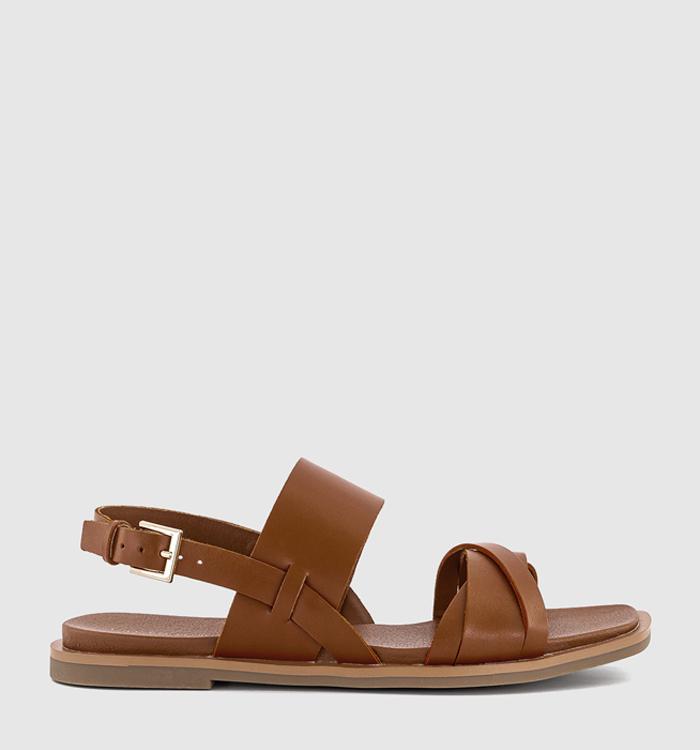 EARTHADDICT Blossom Two Part Sandals Tan Leather