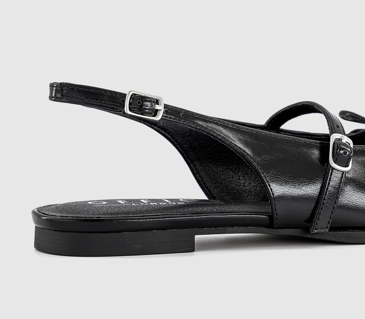 OFFICEFantasy - Lace Up Detail Pointed Slingback Flats OFFICEFantasy - Lace Up Detail Pointed Slingback FlatsBlack