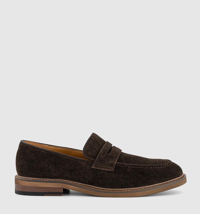 OFFICE Chance Saddle Loafers Brown Suede