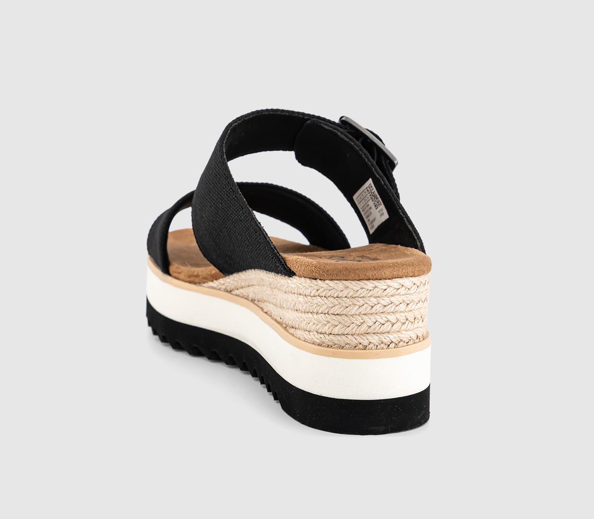 TOMSDiana Mule Buckle SandalsBlack Canvas