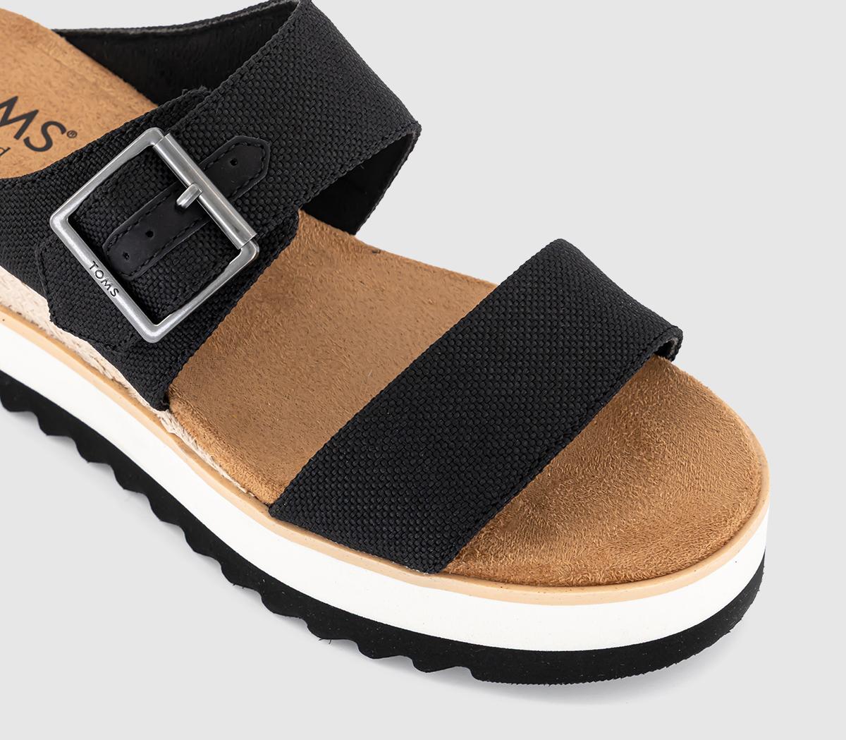 TOMSDiana Mule Buckle SandalsBlack Canvas