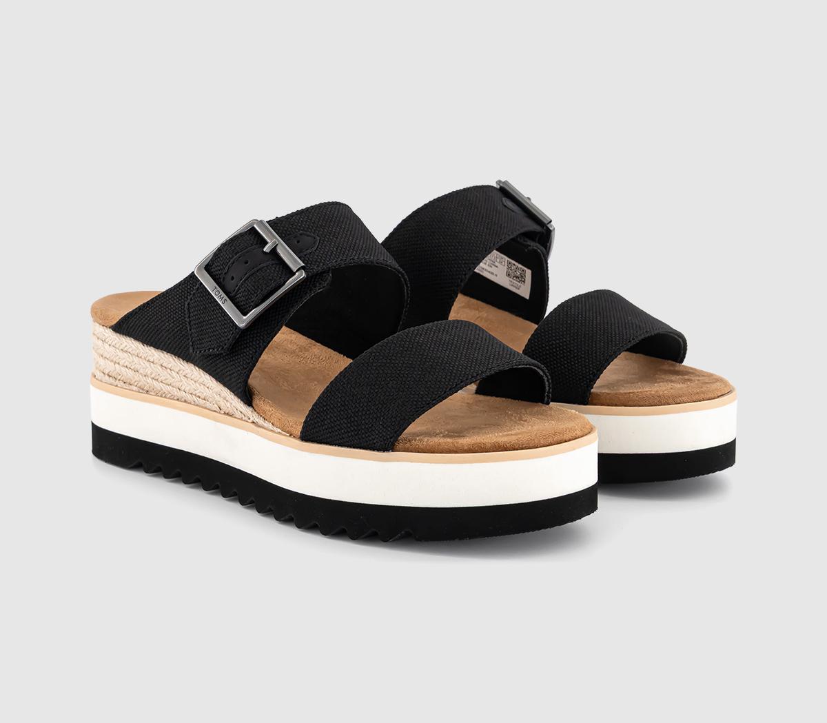 TOMSDiana Mule Buckle SandalsBlack Canvas