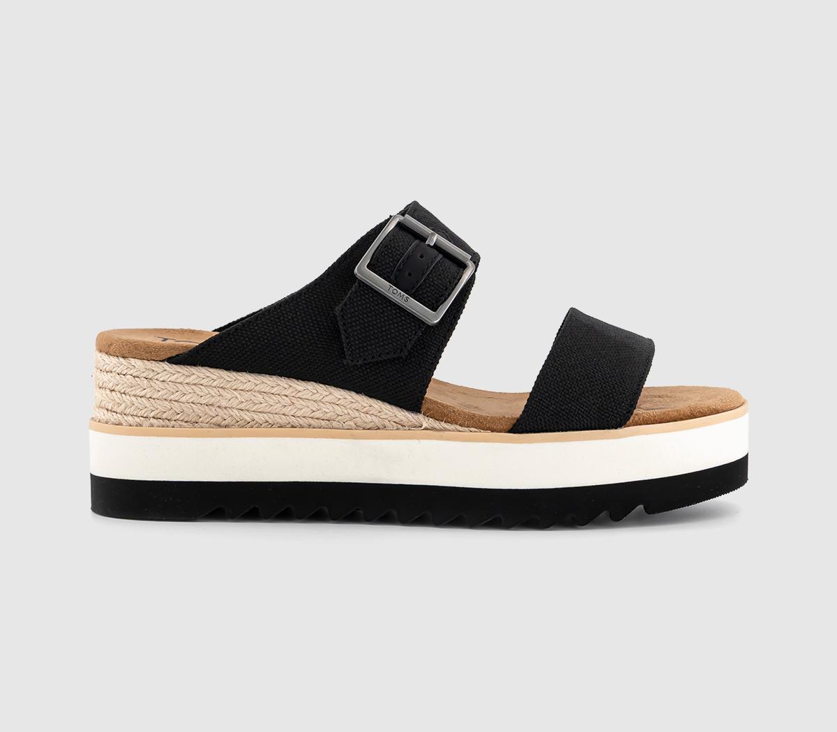 TOMSDiana Mule Buckle SandalsBlack Canvas