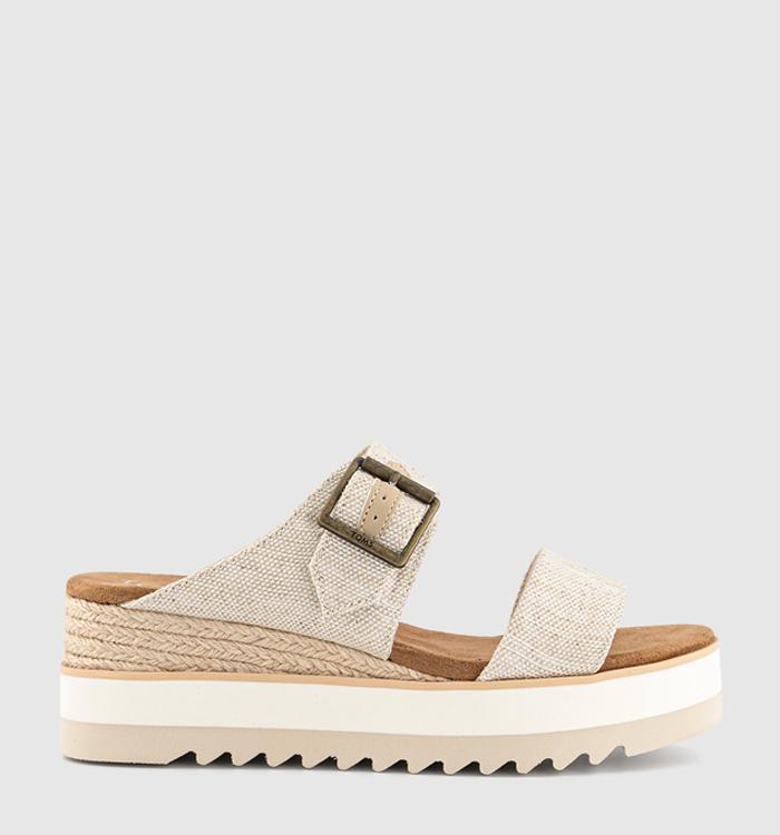 TOMS Diana Mule Buckle Sandals Natural Yarn Dye