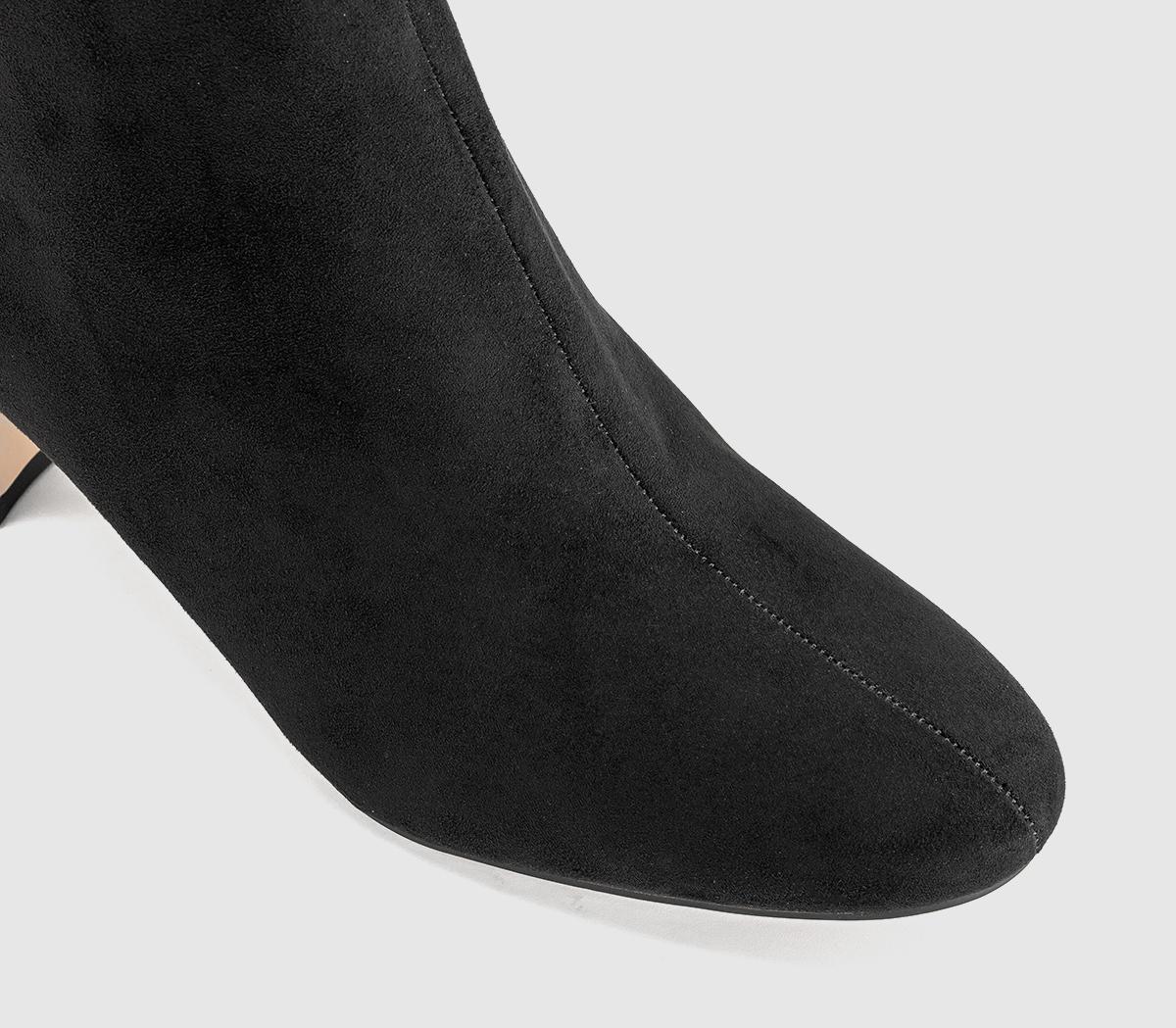 OFFICEAlicia Smart Block Heel BootsBlack Faux Suede