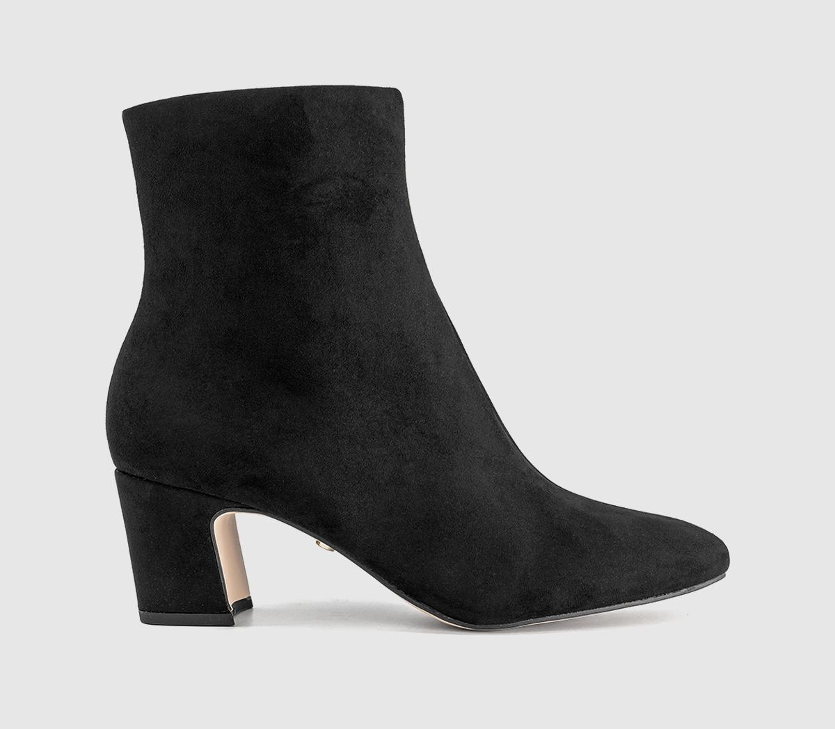 OFFICEAlicia Smart Block Heel BootsBlack Faux Suede
