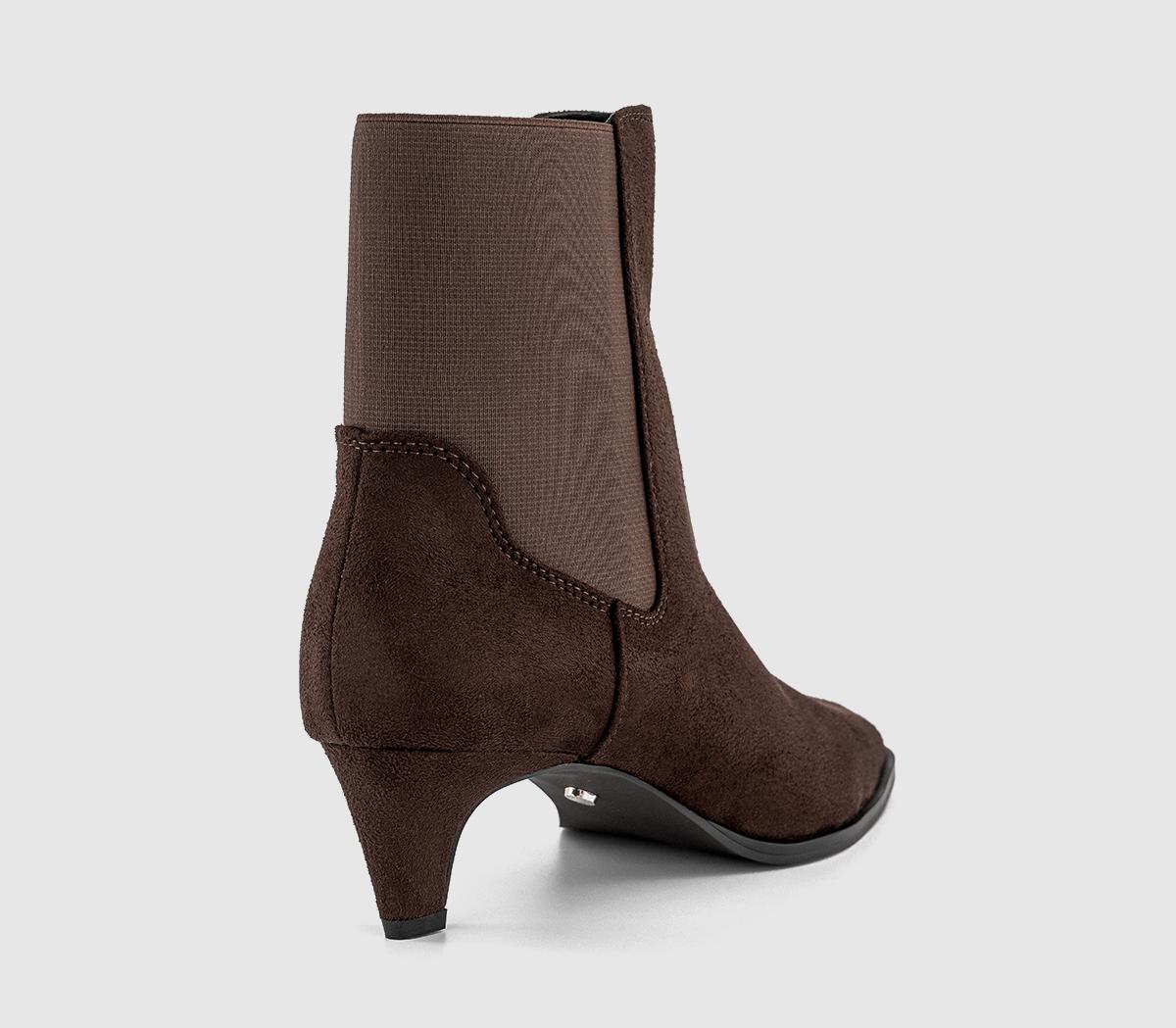 OFFICEAmbitious Chelsea Kitten Heel BootsBrown
