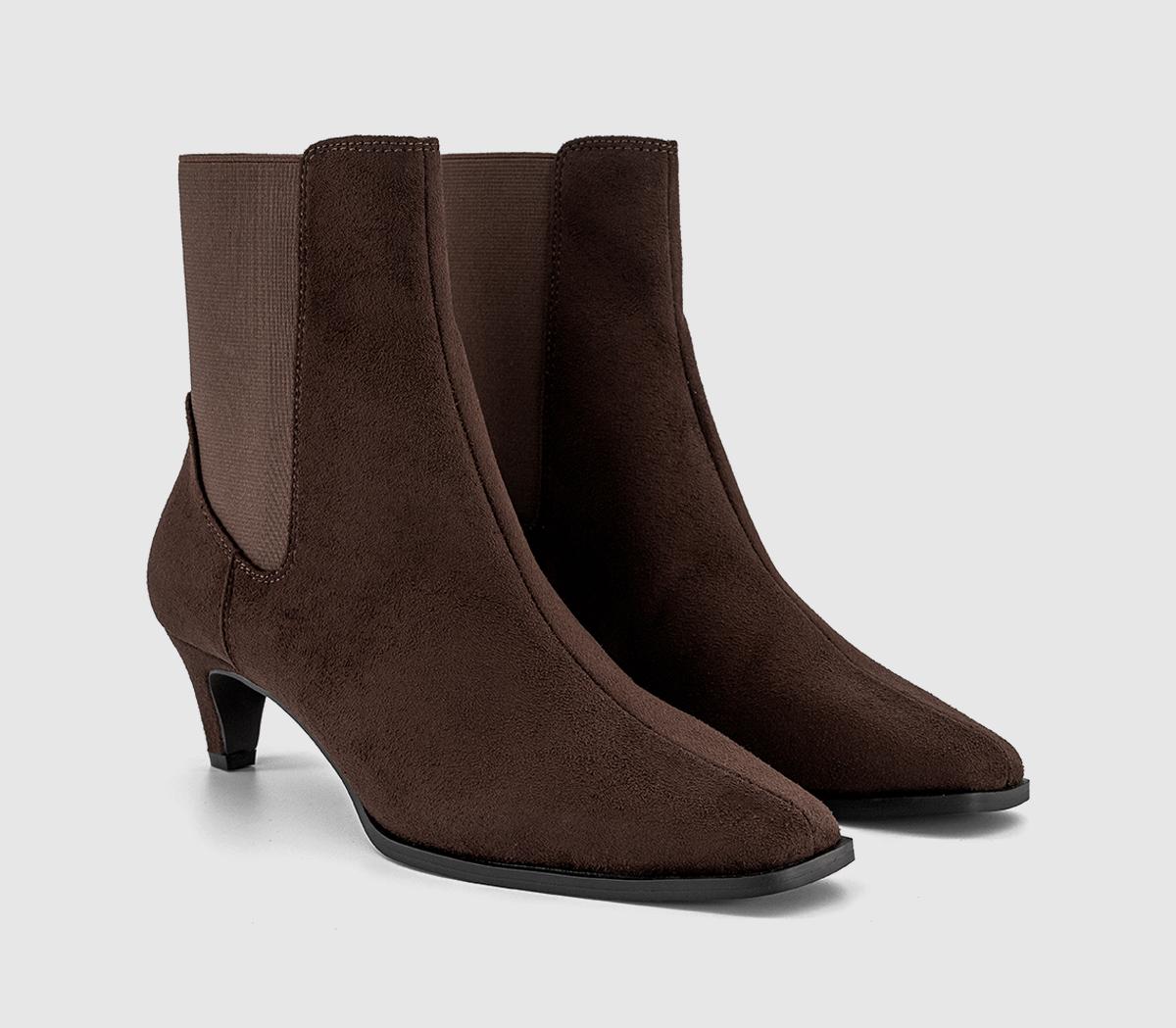 OFFICEAmbitious Chelsea Kitten Heel BootsBrown