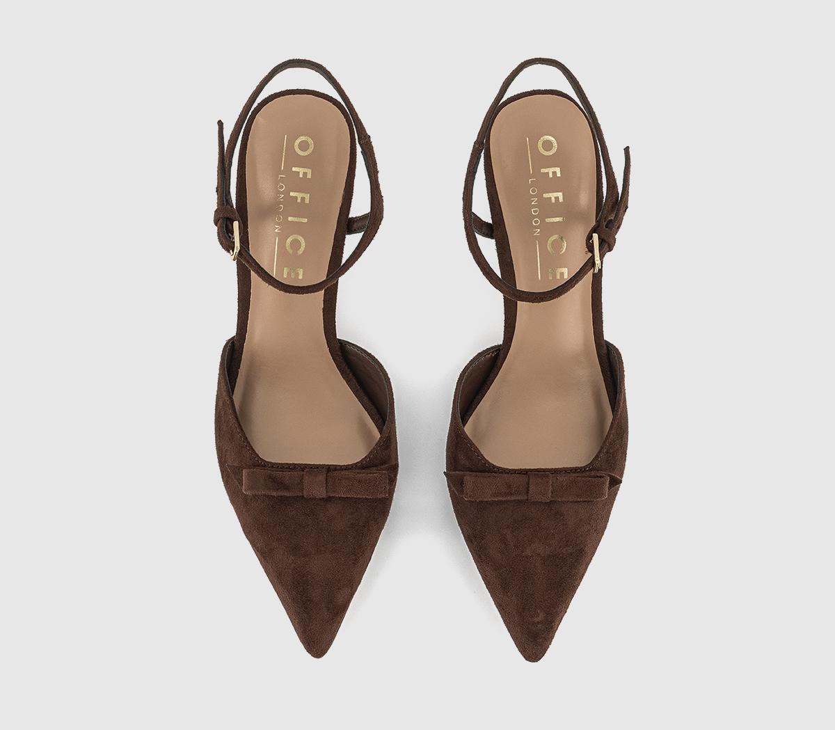 OFFICEMotive Two Part Court HeelsBrown Faux Suede