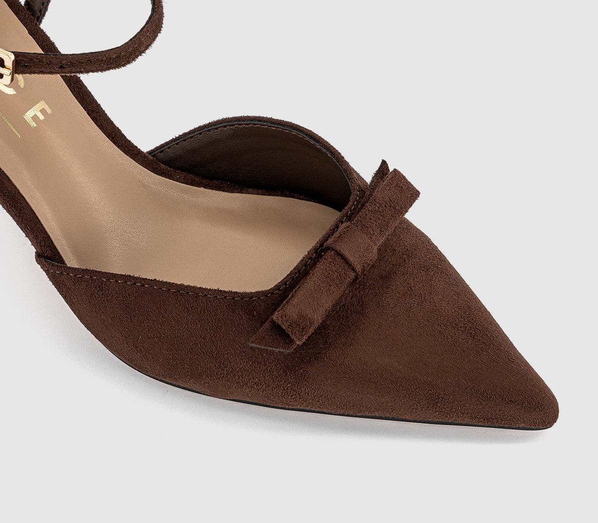 OFFICEMotive Two Part Court HeelsBrown Faux Suede