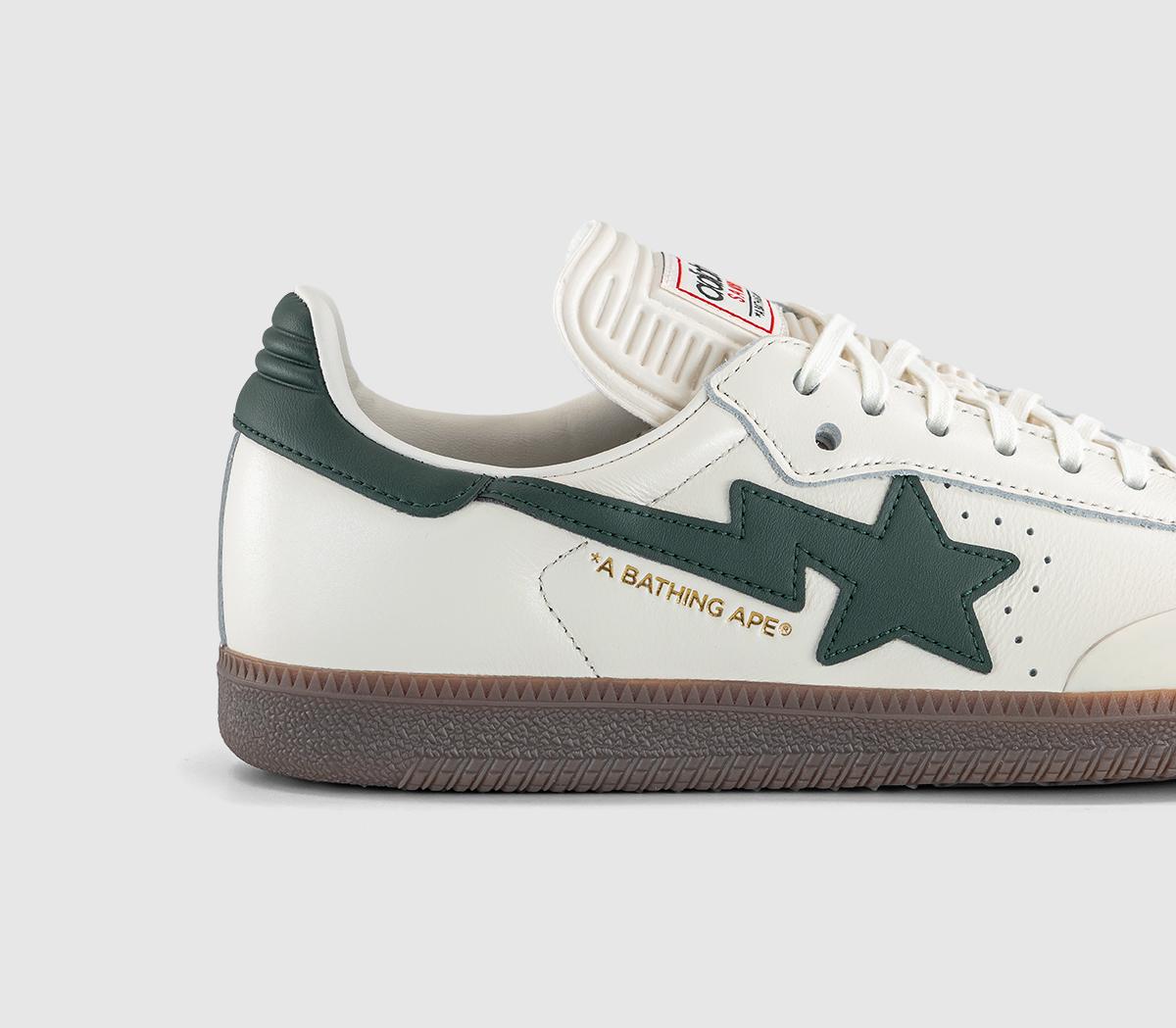 adidas adidas x BAPE Samba Trainers Off White Shadow Green Gum
