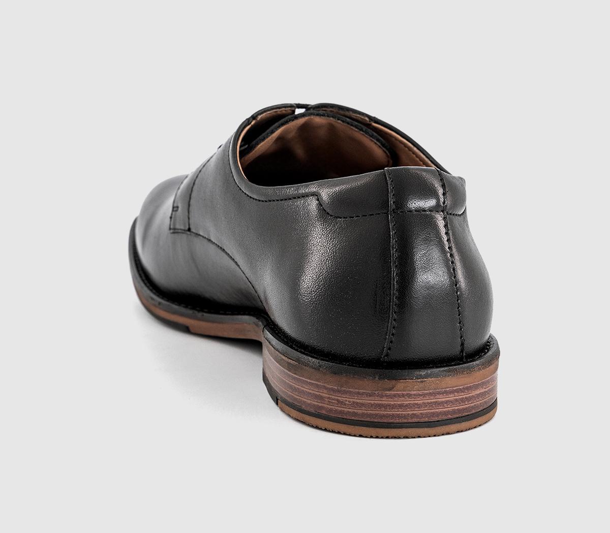 OFFICEMccarthy Plain Toe Derby ShoesBlack Leather