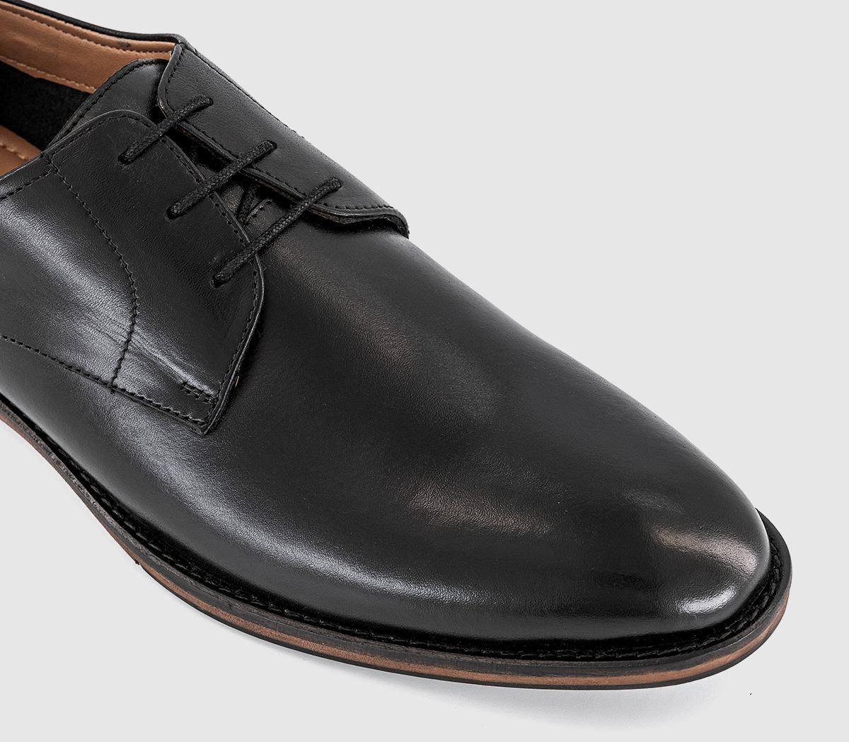 OFFICEMccarthy Plain Toe Derby ShoesBlack Leather