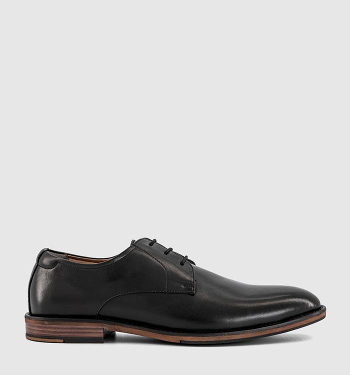 OFFICE Mccarthy Plain Toe Derby Shoes Black Leather
