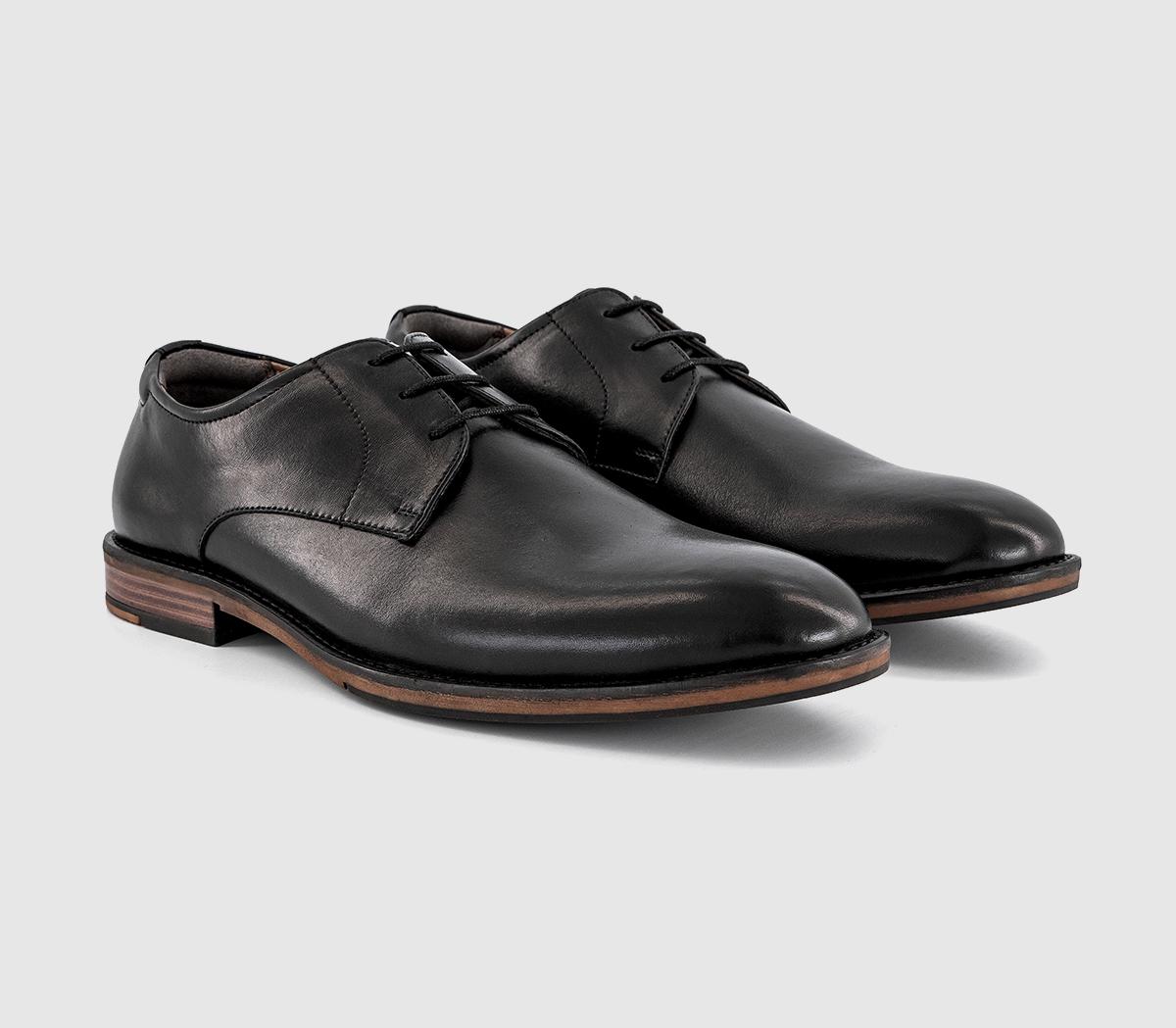 OFFICEMccarthy Plain Toe Derby ShoesBlack Leather