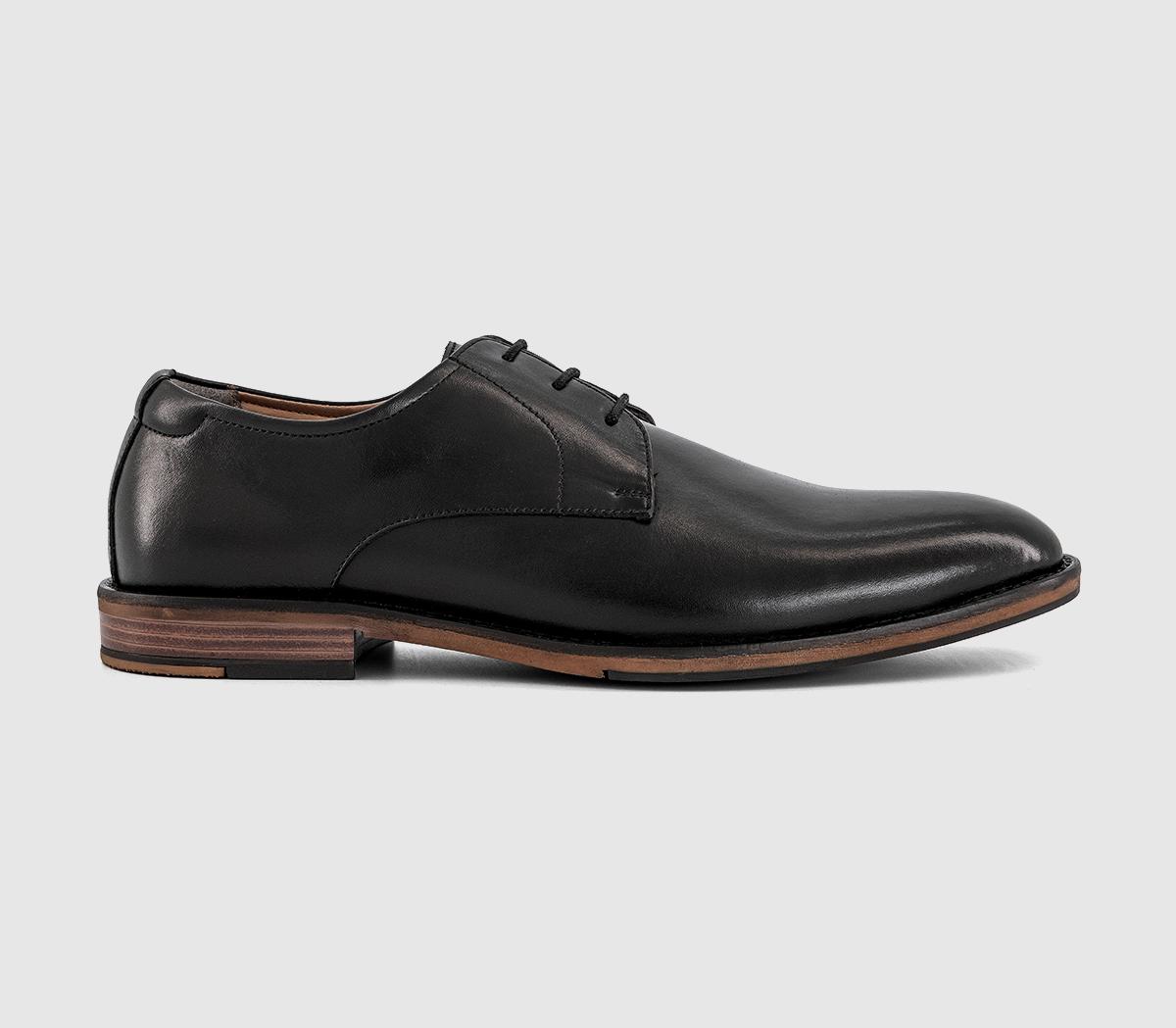 OFFICEMccarthy Plain Toe Derby ShoesBlack Leather