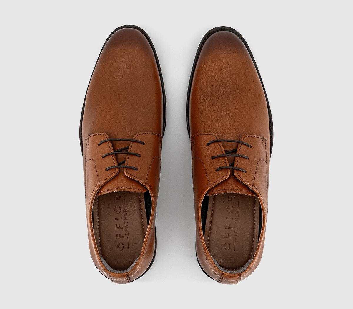 OFFICEMccarthy Plain Toe Derby ShoesTan Leather