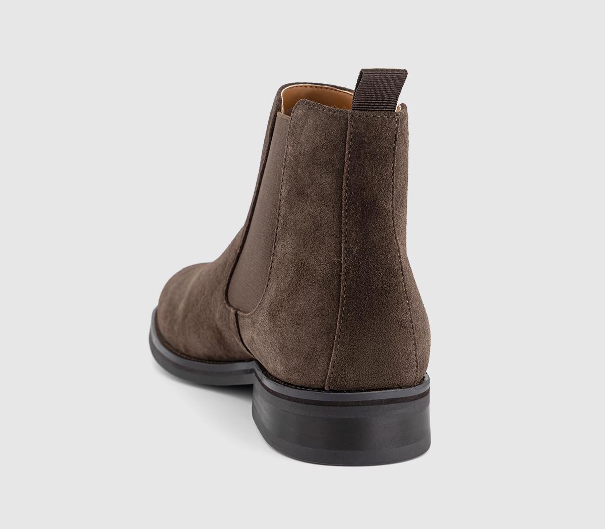 OFFICEBarlow Chelsea BootsChocolate Brown Suede