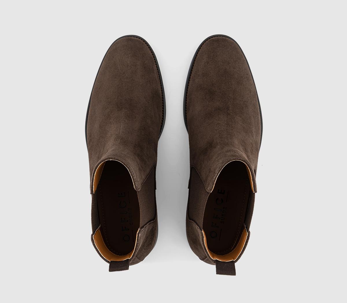 OFFICEBarlow Chelsea BootsChocolate Brown Suede