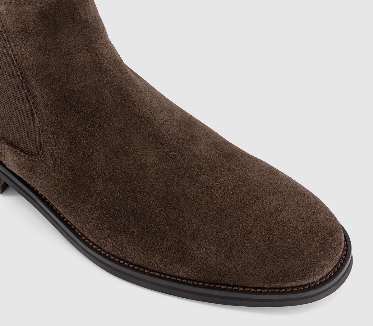 OFFICEBarlow Chelsea BootsChocolate Brown Suede