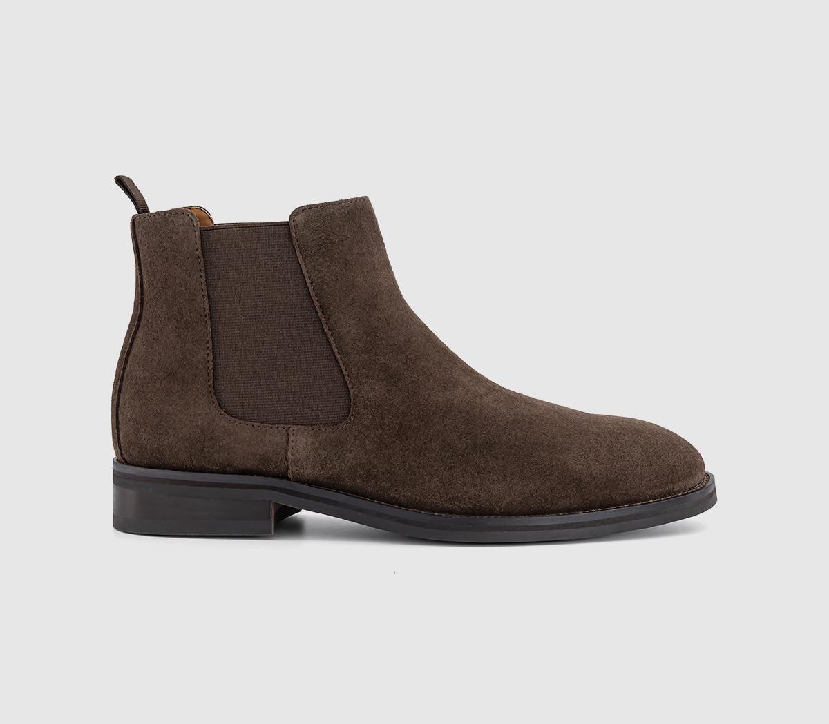 OFFICEBarlow Chelsea BootsChocolate Brown Suede