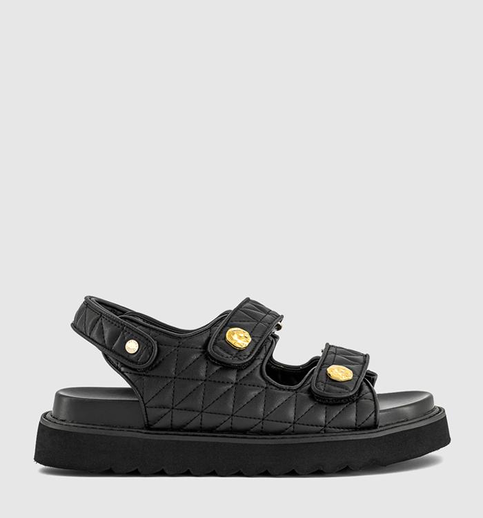 OFFICE Solitude Quilted Chunky Footbed Sandals Black