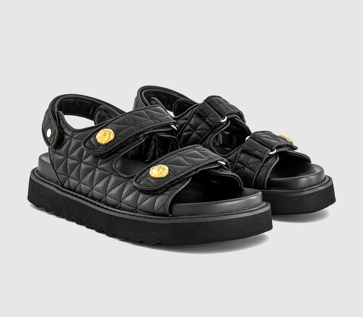 OFFICESolitude Quilted Chunky Footbed Sandals OFFICESolitude Quilted Chunky Footbed SandalsBlack
