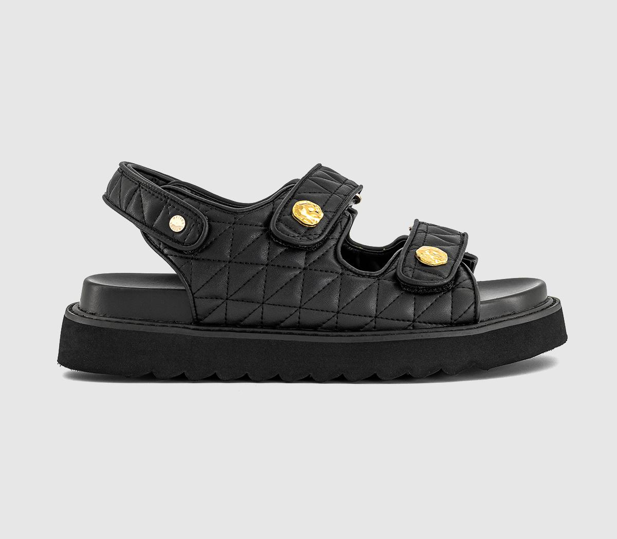 OFFICESolitude Quilted Chunky Footbed Sandals OFFICESolitude Quilted Chunky Footbed SandalsBlack