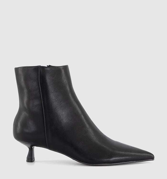OFFICE Alessia Kitten Heel Ankle Boots Black