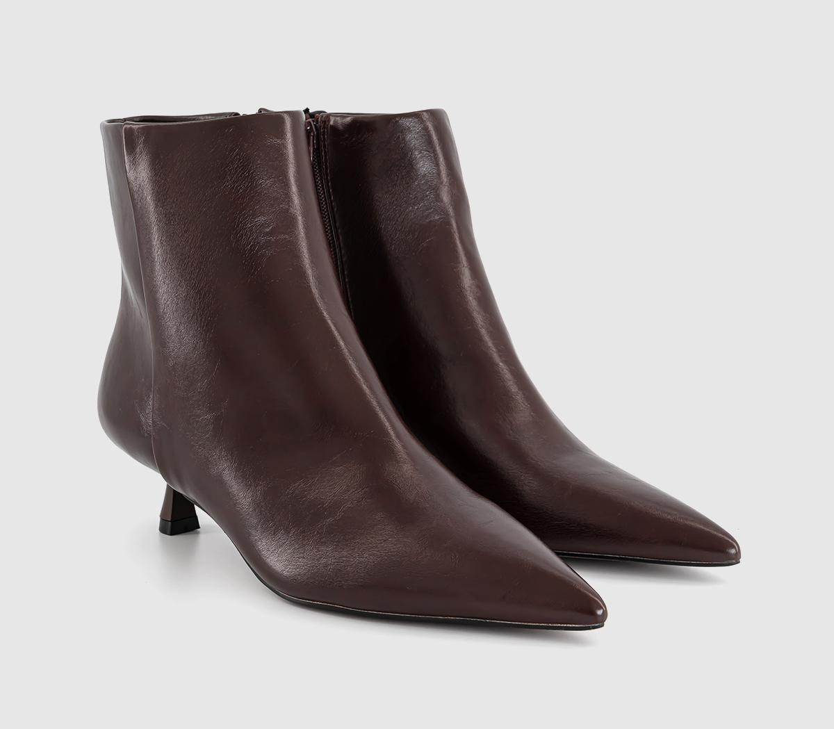 OFFICEAlessia Kitten Heel Ankle BootsBurgundy