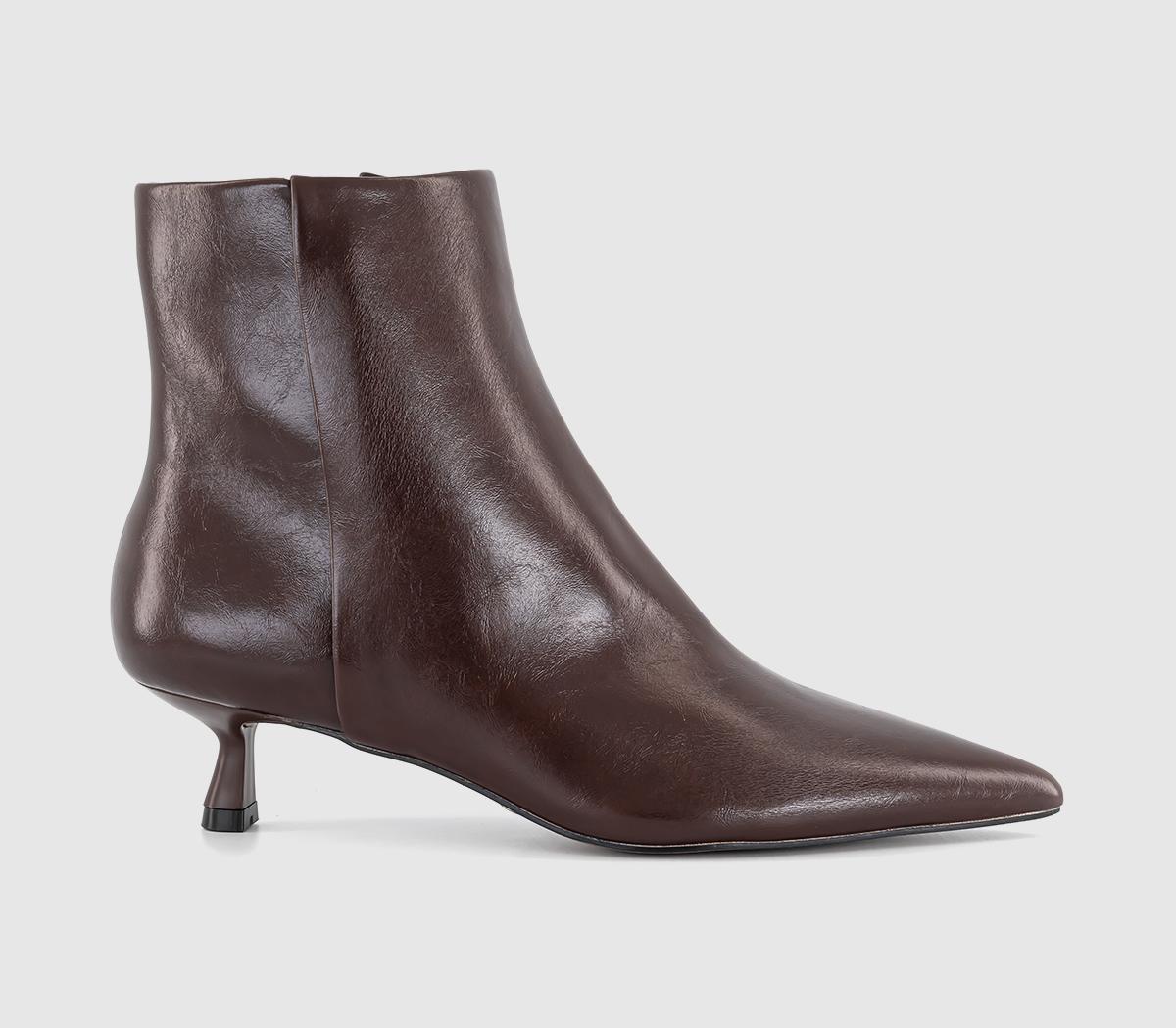 OFFICEAlessia Kitten Heel Ankle BootsBurgundy