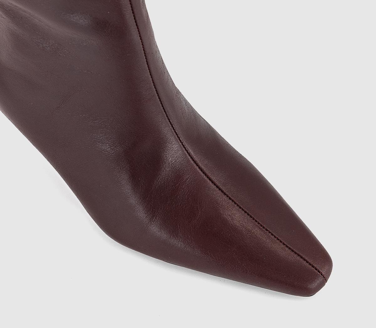 OFFICEAddison Curve Heel Ankle BootsBurgundy Leather