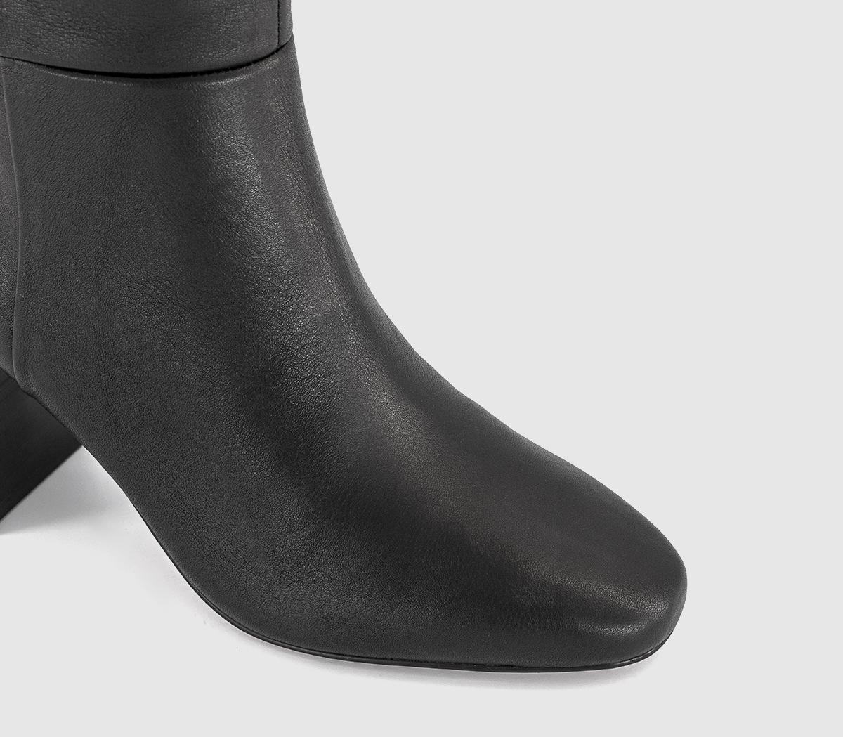 OFFICEKiera Block Heel Knee High BootsBlack Leather
