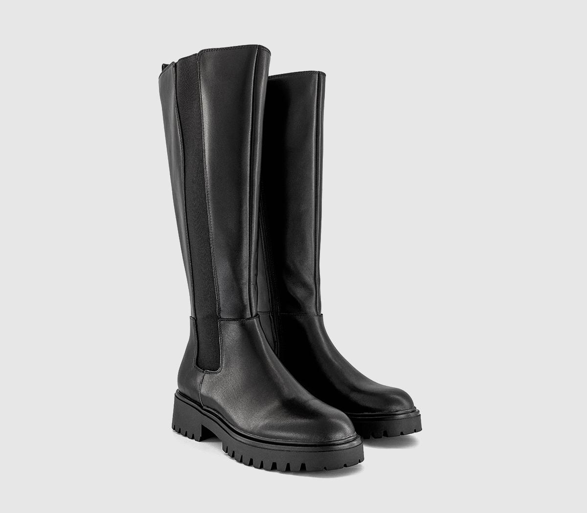 COTY コティ　COMPLICE de FLANCOIS 185.06 OFFICE Kody Knee High Chelsea Boots Black Leather - Women's Knee