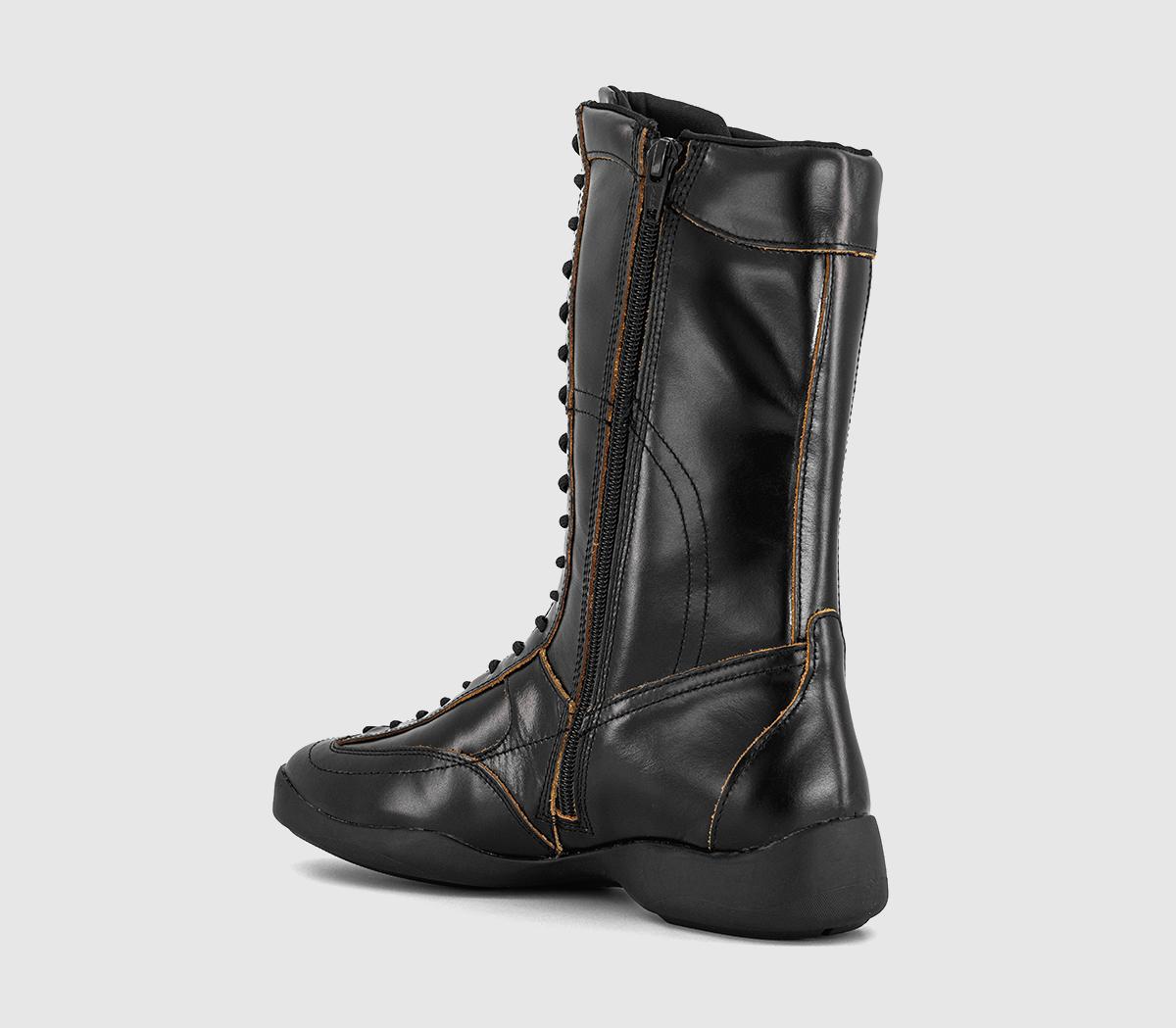 (取寄) バガボンド シューメーカーズ レディース スカイ レザー レーシング ブーツ Vagabond Shoemakers women Sky Leather Racing Boots Black Vagabond Shoemakers Sky Lace Up Boots Black Leather - Women's Knee
