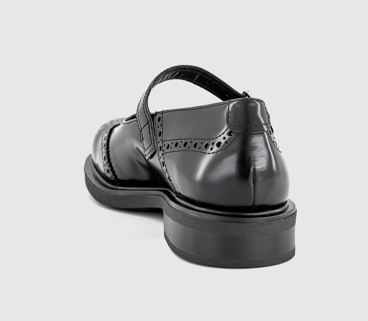 Vagabond Shoemakers Freya Mary Jane Shoes Black Polished Leather
