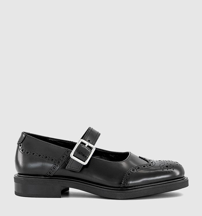 Vagabond Shoemakers Freya Mary Jane Shoes Black Polished Leather