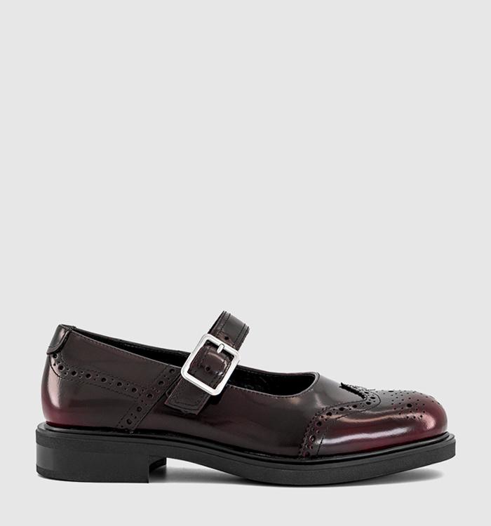 Vagabond Shoemakers Freya Mary Jane Shoes Dark Bordo Leather