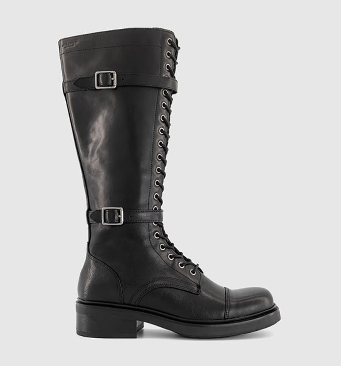 Vagabond Shoemakers Karlie Tall Lace Up Boots Black Leather