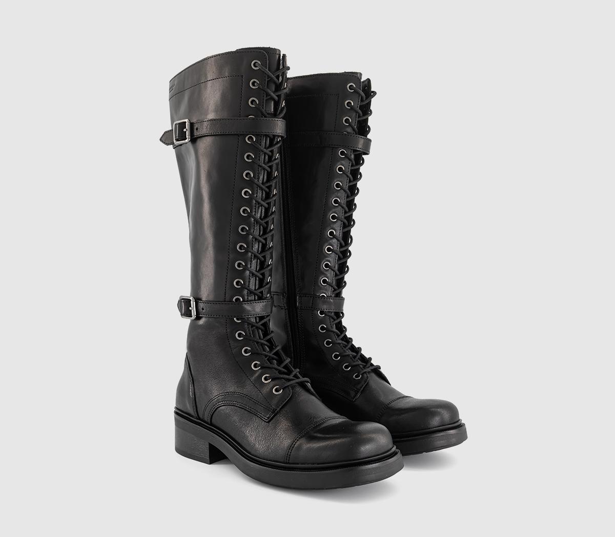 Vagabond ShoemakersKarlie Tall Lace Up BootsBlack Leather
