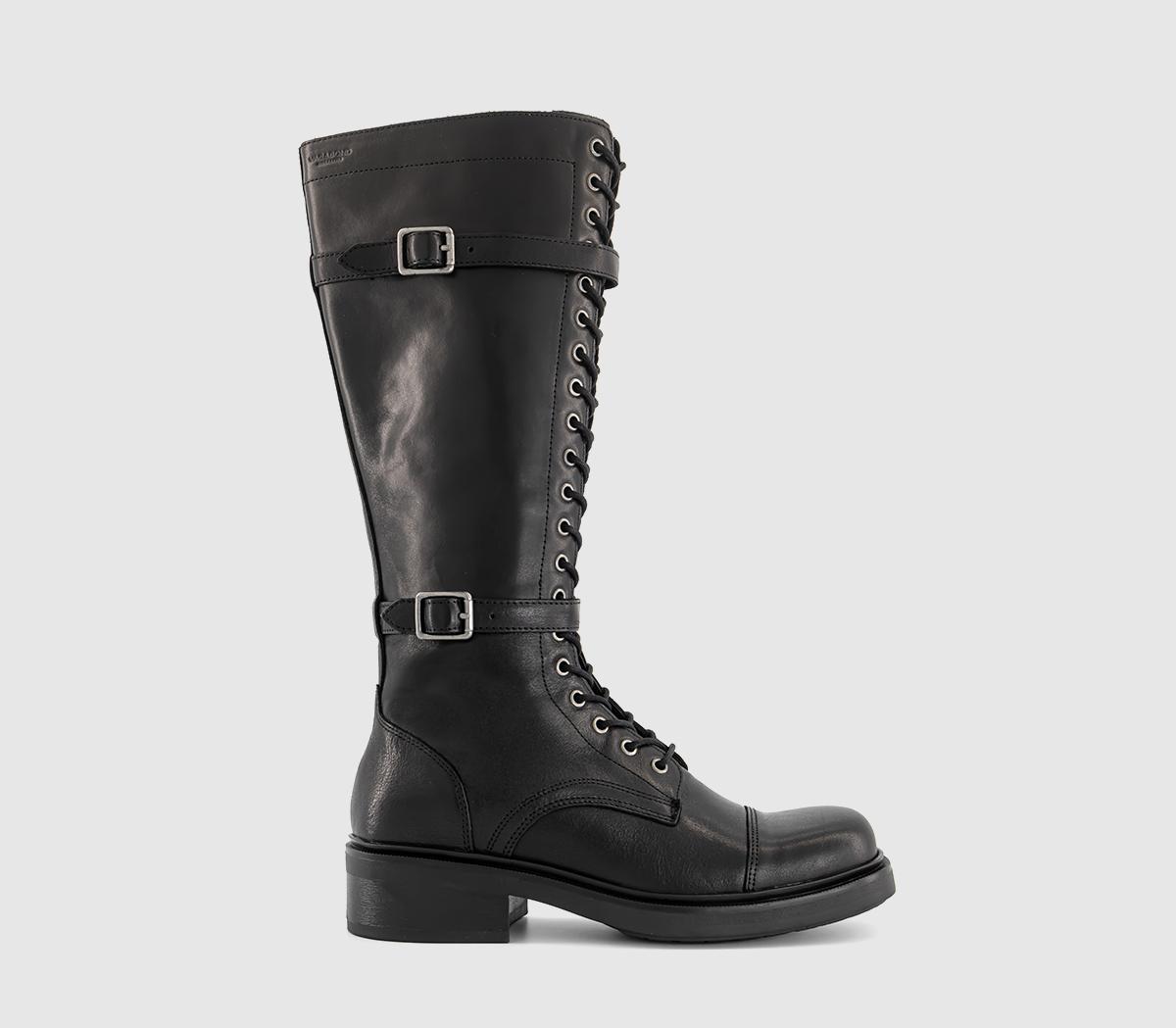 Vagabond ShoemakersKarlie Tall Lace Up BootsBlack Leather