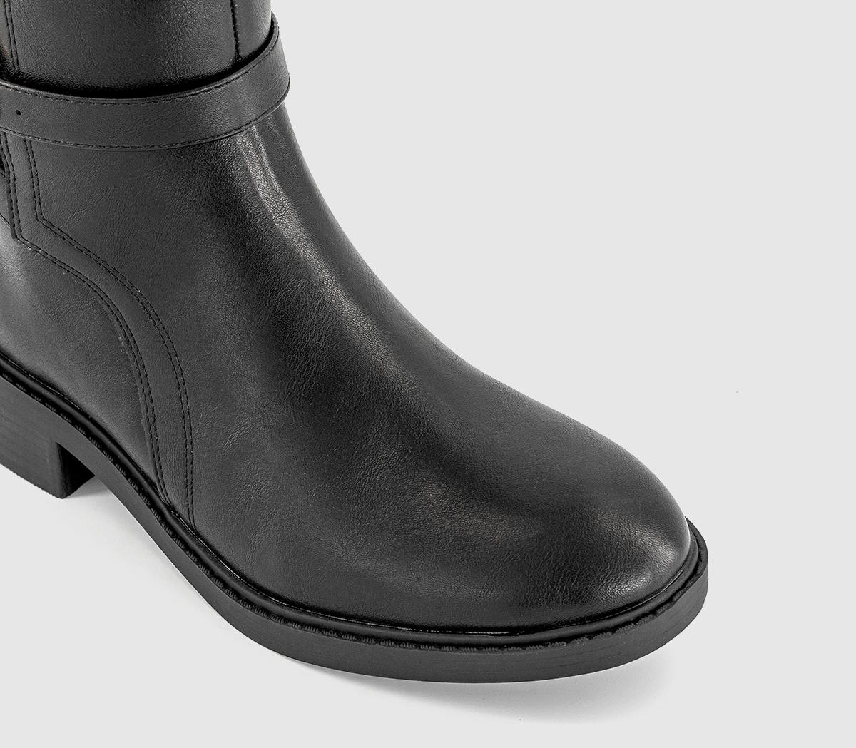 OFFICEKatie Harness Detail Knee High Rider BootsBlack