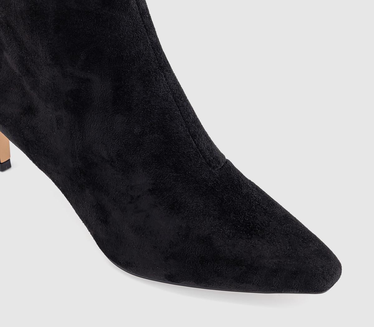 OFFICEKarina Kitten Heel Knee High BootsBlack Faux Suede