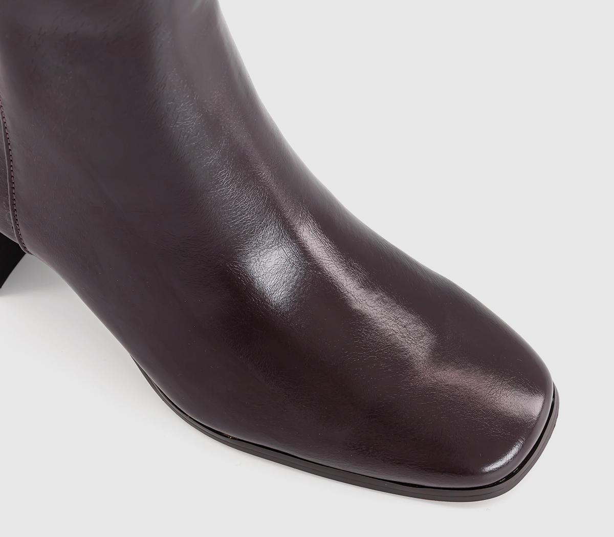 OFFICEAva Block Heel Ankle BootsBurgundy