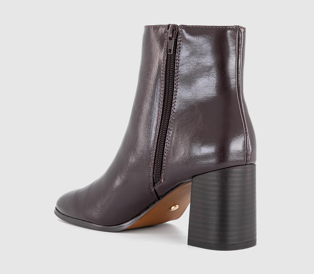 OFFICEAva Block Heel Ankle BootsBurgundy